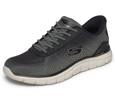 Skechers Slip - Ins 233038/OLBK Olive Black Track - Revno Mens Casual Comfort Hands Free Slip On Trainers