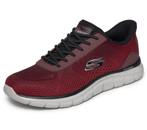Skechers Slip - Ins 233038/RDBK Red Black Track - Revno Mens Casual Comfort Hands Free Slip On Trainers