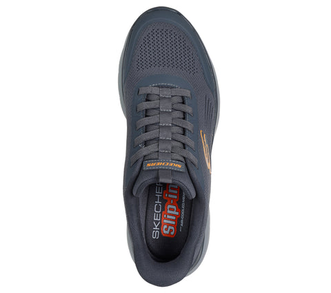 Skechers Slip - Ins 233047/CCOR Charcoal Orange Summits Leyter Mens Casual Comfort Hands Free Slip On Shoes