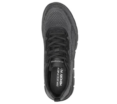 Skechers 233064/BBK Black Track Pohlter Mens Casual Comfort Lace Up Trainers
