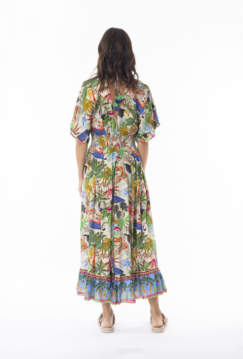 Escape By OQ Dani Dress Shirred Waist -  Print 30130