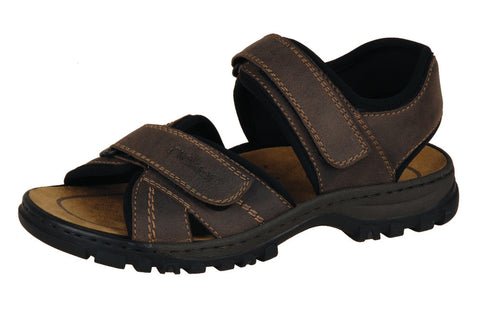 Rieker 25051-27 Brown Mens Casual Comfort Touch Fastening Sandals
