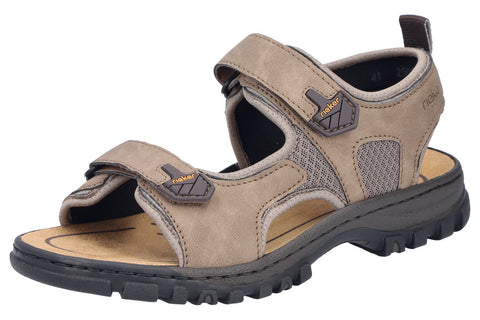 Rieker 25055-64 Beige Mens Casual Comfort Touch Fastening Sandals