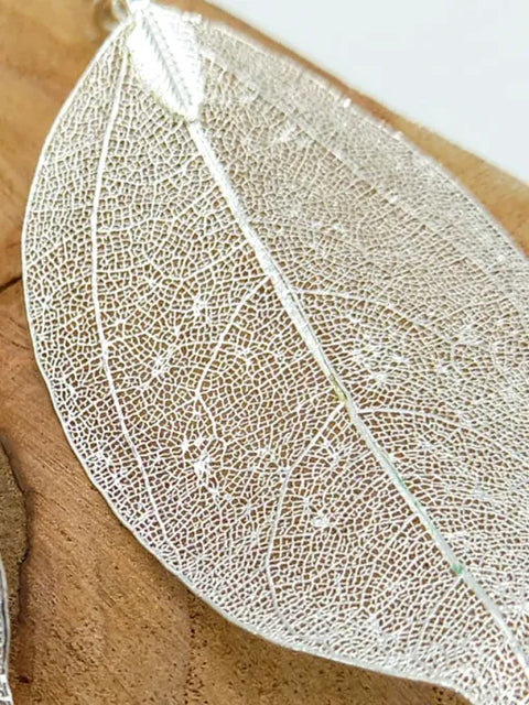 Jess and Lou ER032S Silver Statement Filigree Leaf Hypoallergenic & Nickel Free Silver Hooks Earrings