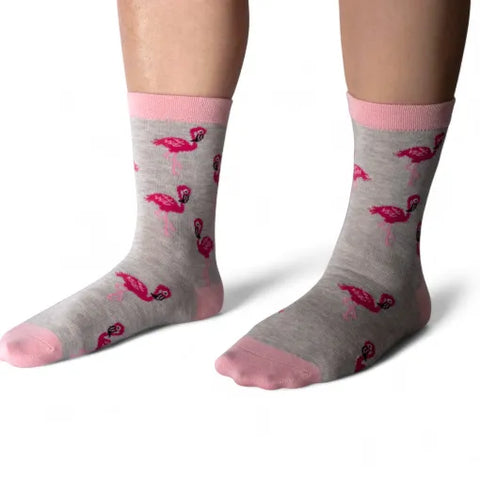 Jess And Lou Luxurious Grey Fancy Flamingo Bamboo Socks - Soft, Cozy And Eco-Friendly Comfort For Every Step