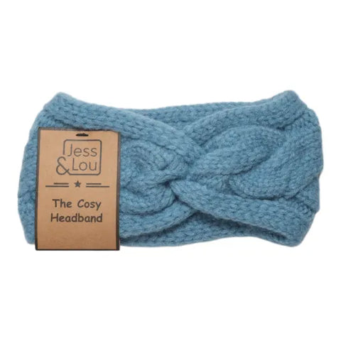 Jess and Lou Cornflower Cosy Cable Knot Front Headband