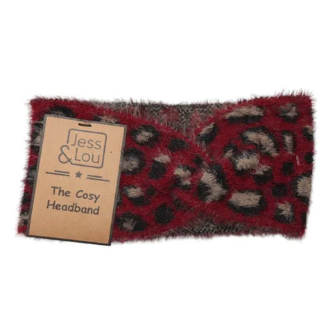 Jess and Lou Red Cosy Animal Print Headband
