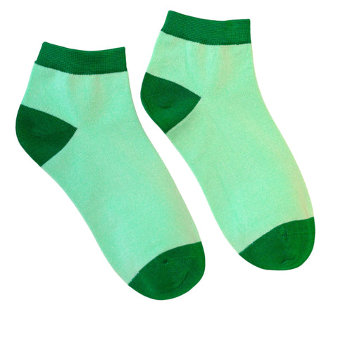 Jess And Lou Mint Green Bamboo Sustainable, Breathable Comfortable Trainer Socks