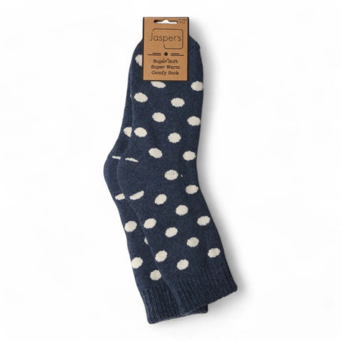 Jaspers Snazzy Spot Mens Cosy Ribbed Super Soft Wool Blend Socks
