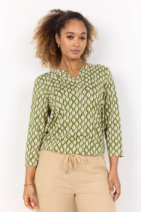 Soya Concept SC-Felicity AOP 507 Blouse Calliste Green