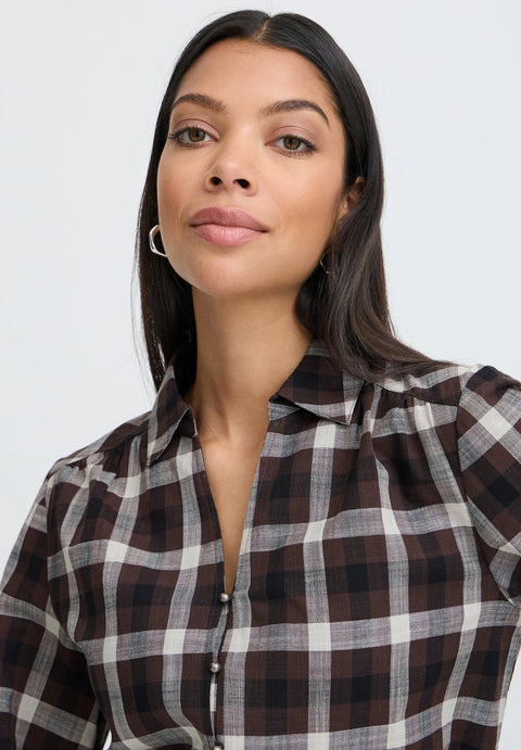 B.Young Womens 20819338 BYFLANNY Java Check Cotton Shirt