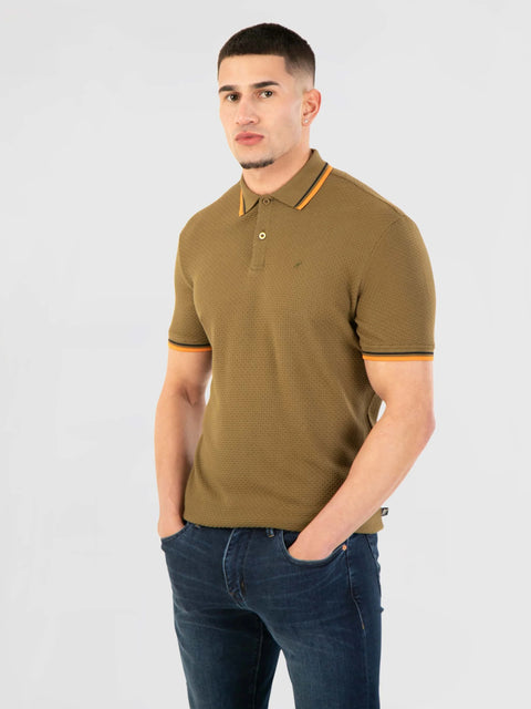 Mish Mash 2961 Stockholm - Khaki Mens Short Sleeve Polo Shirt