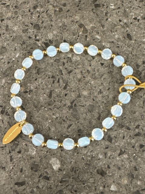 Hot Tomato Bracelet - Pill Crystal Bead -18K Gold plated stainless steel