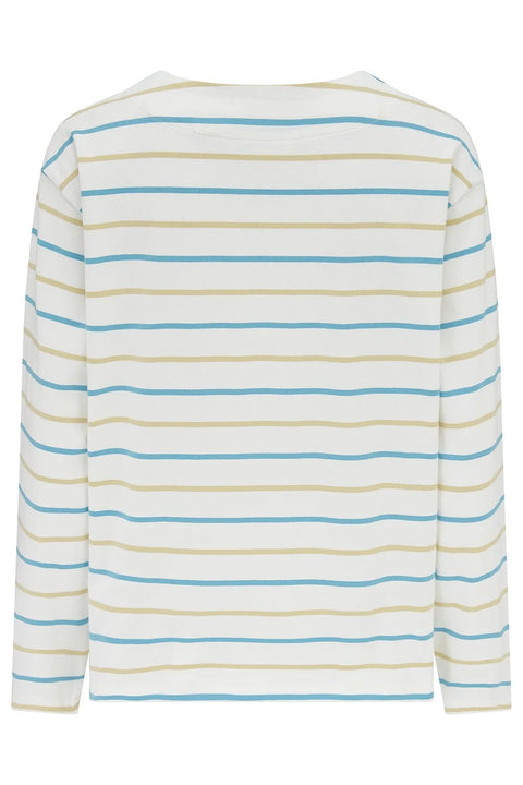 Lighthouse Causeway 11 Blue & Clay Stripe Womens Long Sleeve Top