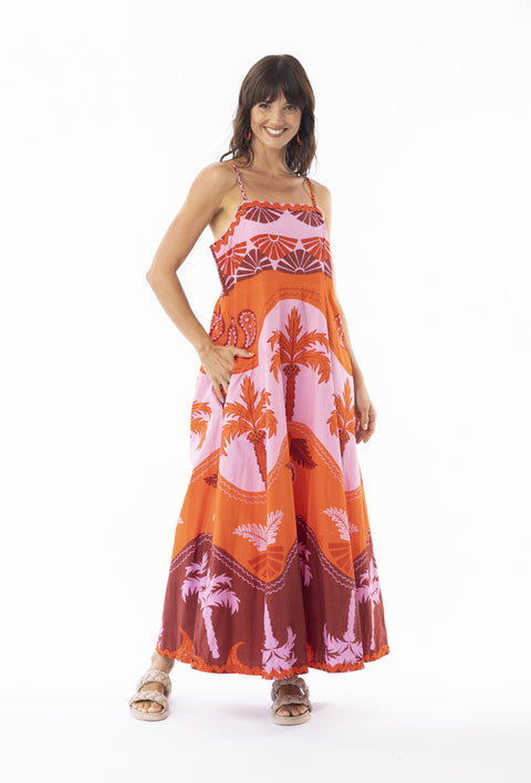 Escape By OQ Celeste Orange Strappy Dress 30145