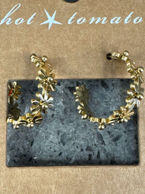E - Daisy Chain Hoop - S.Steel W/18K Gold PVD