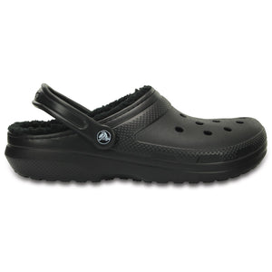 Crocs Classic Lined Clog Black Unisex Croslite Casual Slip On Shoes Lightweight Beach