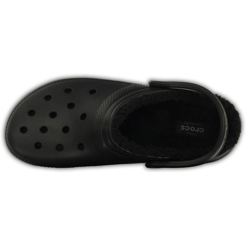 Crocs Classic Lined Clog Black Unisex Croslite Casual Slip On Shoes Lightweight Beach Slip On Clogs