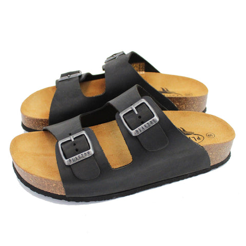 Plakton 180010 Beta Black Leather Womens Casual Stylish Open Toe Sandals