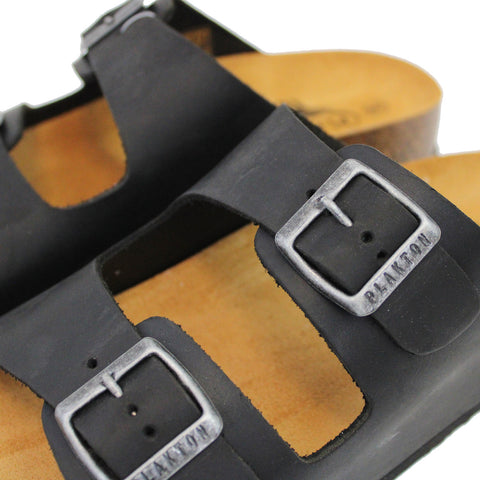 Plakton 180010 Beta Black Leather Womens Casual Stylish Open Toe Sandals