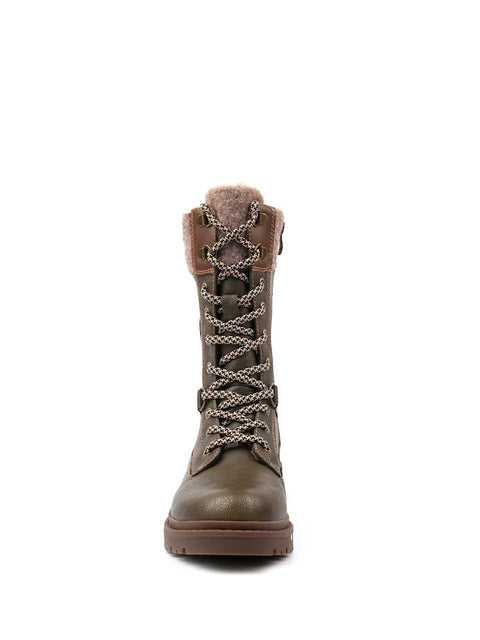 Lunar Cambridge Khaki Womens Casual Comfort Ice Grip Waterproof Zip Up Ankle Boots