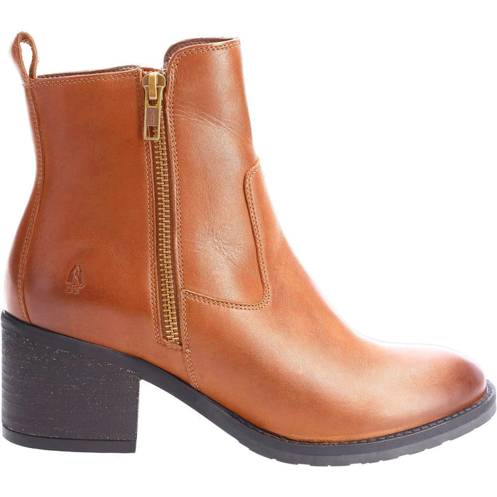 Hush Puppies Helena Tan Womens Leather Heeled Ankle Boots