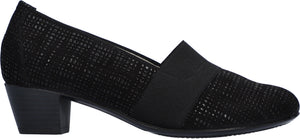 Waldlaufer Womens 358505 177 001 Hilaria Karin Black Slip-On Block Heeled Shoes