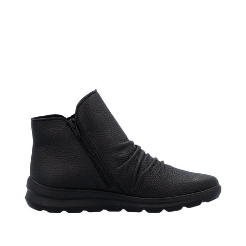Rieker Z0056-00 Black Womens Casual Comfort Zip Up Water Resistant Ankle Boots