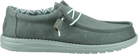 Hey Dude Wally Canvas Duck Green Iceburg Green  Men's Slip On Textile Canvas Shoes