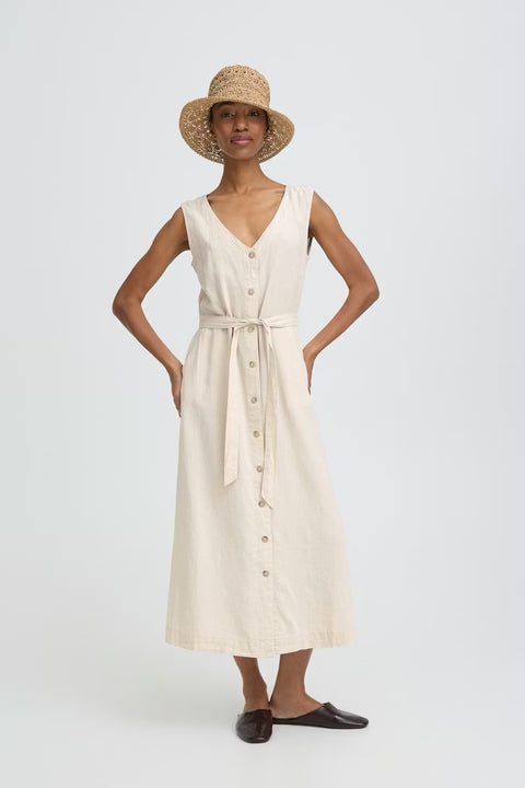B.Young Byfalakka Button Dress 2 Rainy Day Melange 20818826