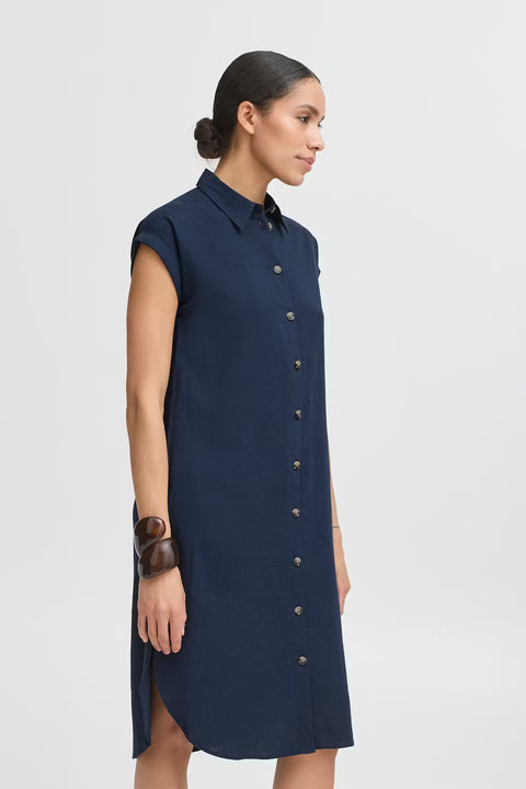 B.Young 20814553 Byfalakka SS Shirt Dress Copenhagen Night