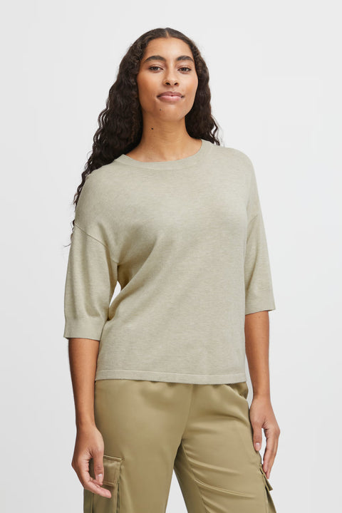 B.YOUNG BYMMORLA TSHIRT 20814397 OYSTER MELANGE