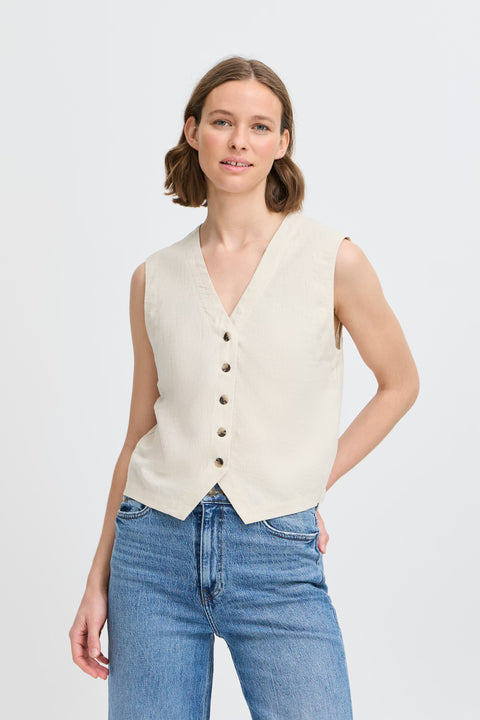 B.young Byfalakka Waistcoat 2 - 20818821 Rainy Day Melange