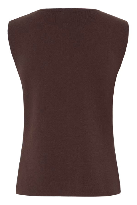 B.Young Womens 20819142 Java Brown BYOTARI V Neck Slipover Sleeveless Knit Vest