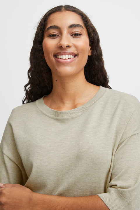 B.YOUNG BYMMORLA TSHIRT 20814397 OYSTER MELANGE