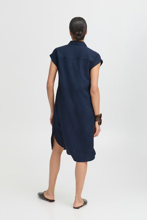 B.Young 20814553 Byfalakka SS Shirt Dress Copenhagen Night