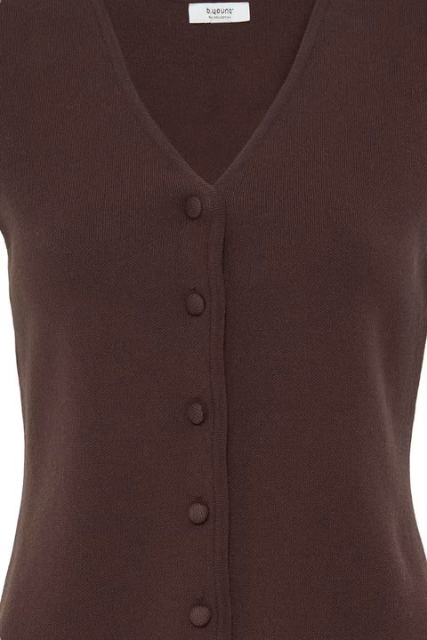 B.Young Womens 20819142 Java Brown BYOTARI V Neck Slipover Sleeveless Knit Vest