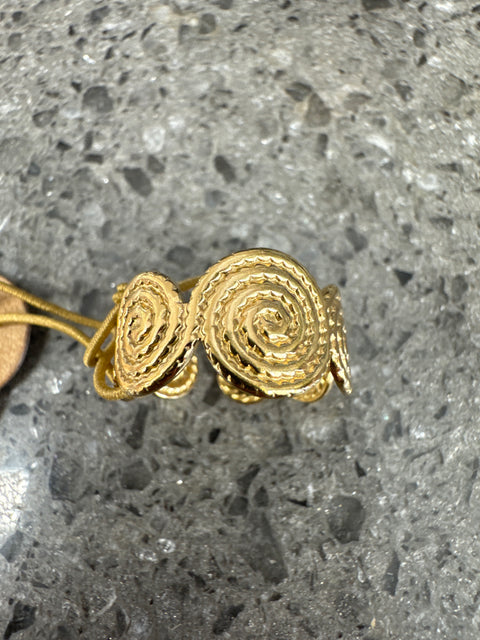R - Ripple Rings - Adjust / S.Steel W/18K Gold PVD