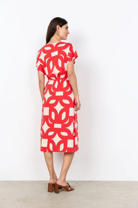 Soya Concept Felicity AOP 543 Dress Red