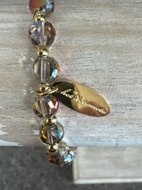 Hot Tomato Bracelet - Pill Crystal Bead - 18K gold plated Stainless Steel