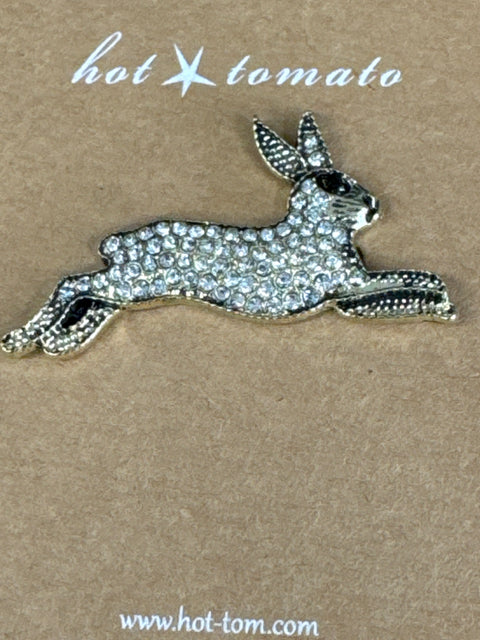 BR - Leaping Hare - Antique Gold / Clear