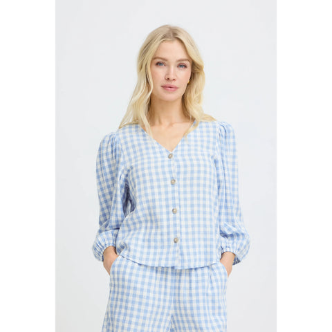 B.Young Byfalakka Puff Shirt 20818822 Blue Check