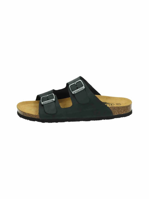 Plakton 180010 Beta Black Leather Womens Casual Stylish Open Toe Sandals
