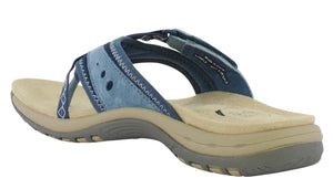 Free Spirit Juliet Denim Womens Casual Comfort Leather Toe Post Sandals