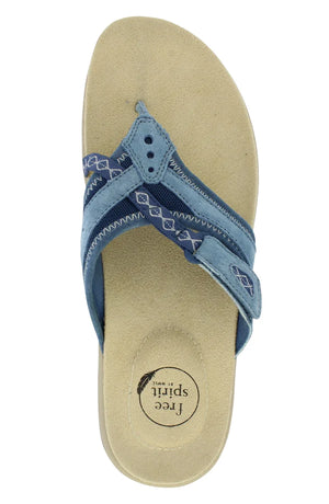 Free Spirit Juliet Denim Womens Casual Comfort Leather Toe Post Sandals