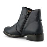Rieker 73487-14 Blue Womens Casual Comfort Zip Up Leather Ankle Boots