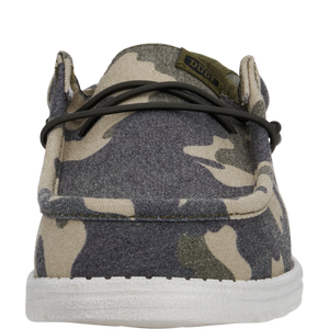 Dude Wally Washed Camo Mens Casual Comfort Canvas Deck Shoes