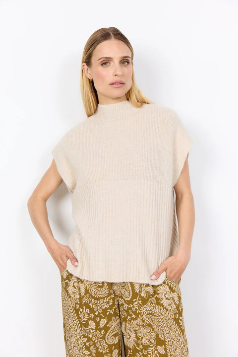 Soya Concept Sc - Virginia 1 Waistcoat Cream Melange