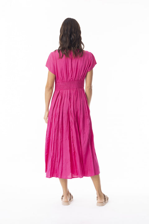 Escape By OQ Lux Dress Crushed Hot Pink 51902