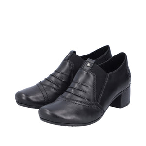 Rieker 41657-00 Black Womens Casual Comfort Heeled Shoes